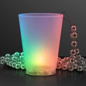 Multicolor LED Light Up Shot Glass Bead Necklace