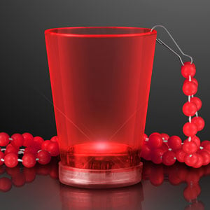Red Light Up Shot Glass Necklace
