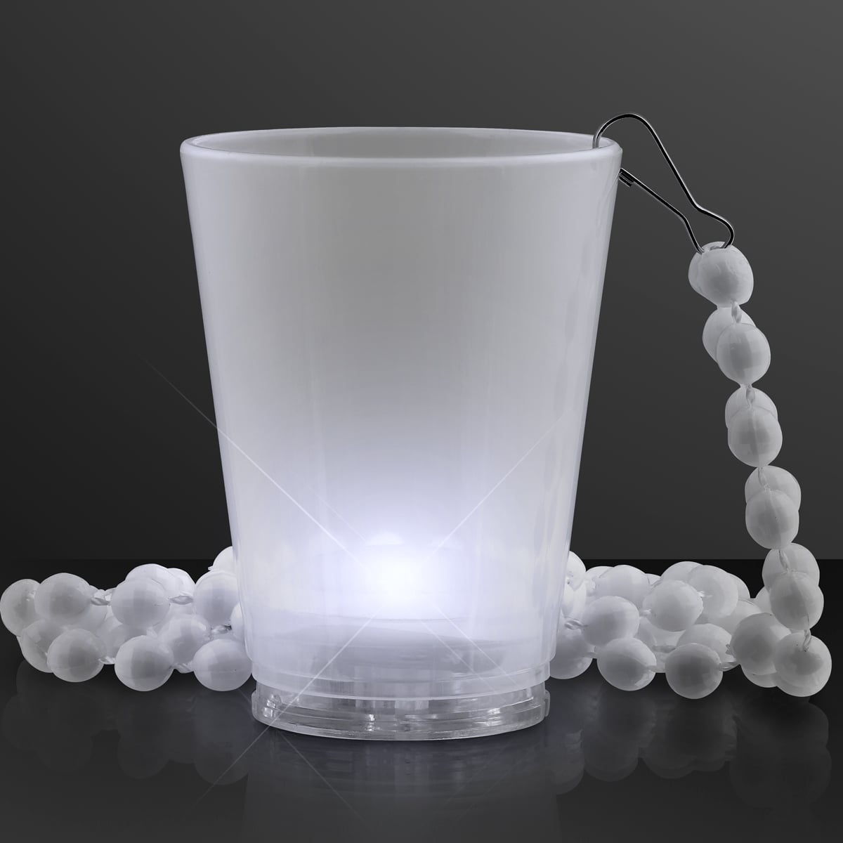White Light Up Shot Glass Necklace
