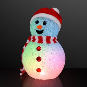 Light Up Multi-Color LED Snowman Decoration