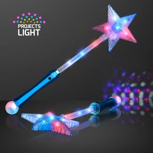 Blue Light Up LED Super Star Wands