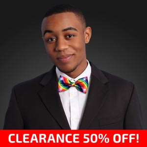 Light Up Rainbow Stripes LED Bow Tie