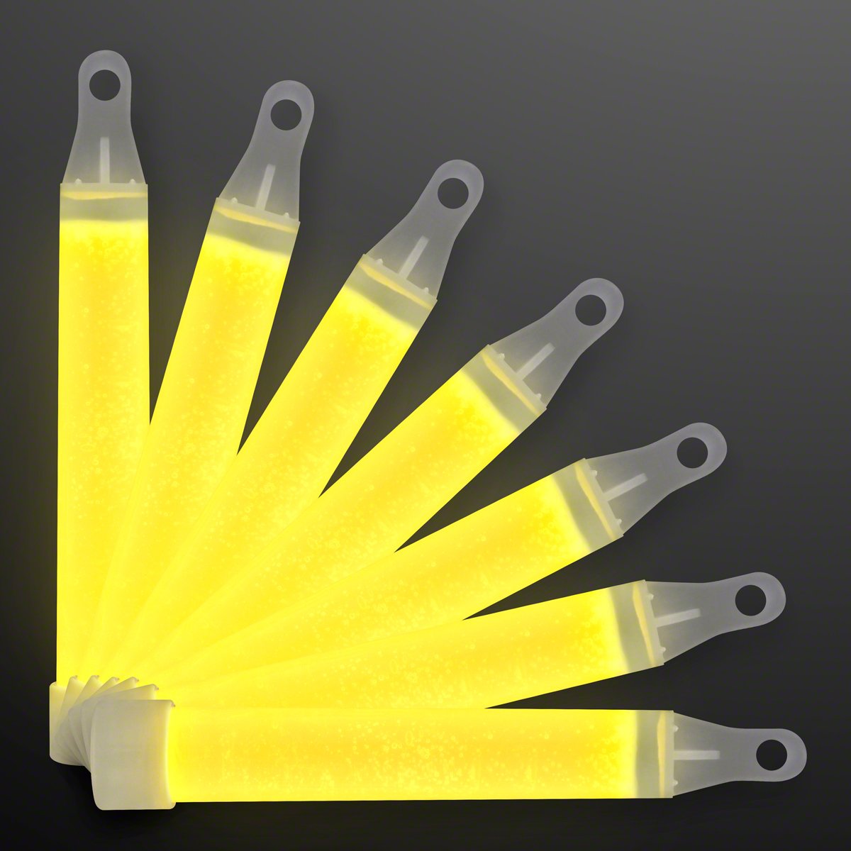 6 Inch Slim Glow Sticks Yellow 50 Pack