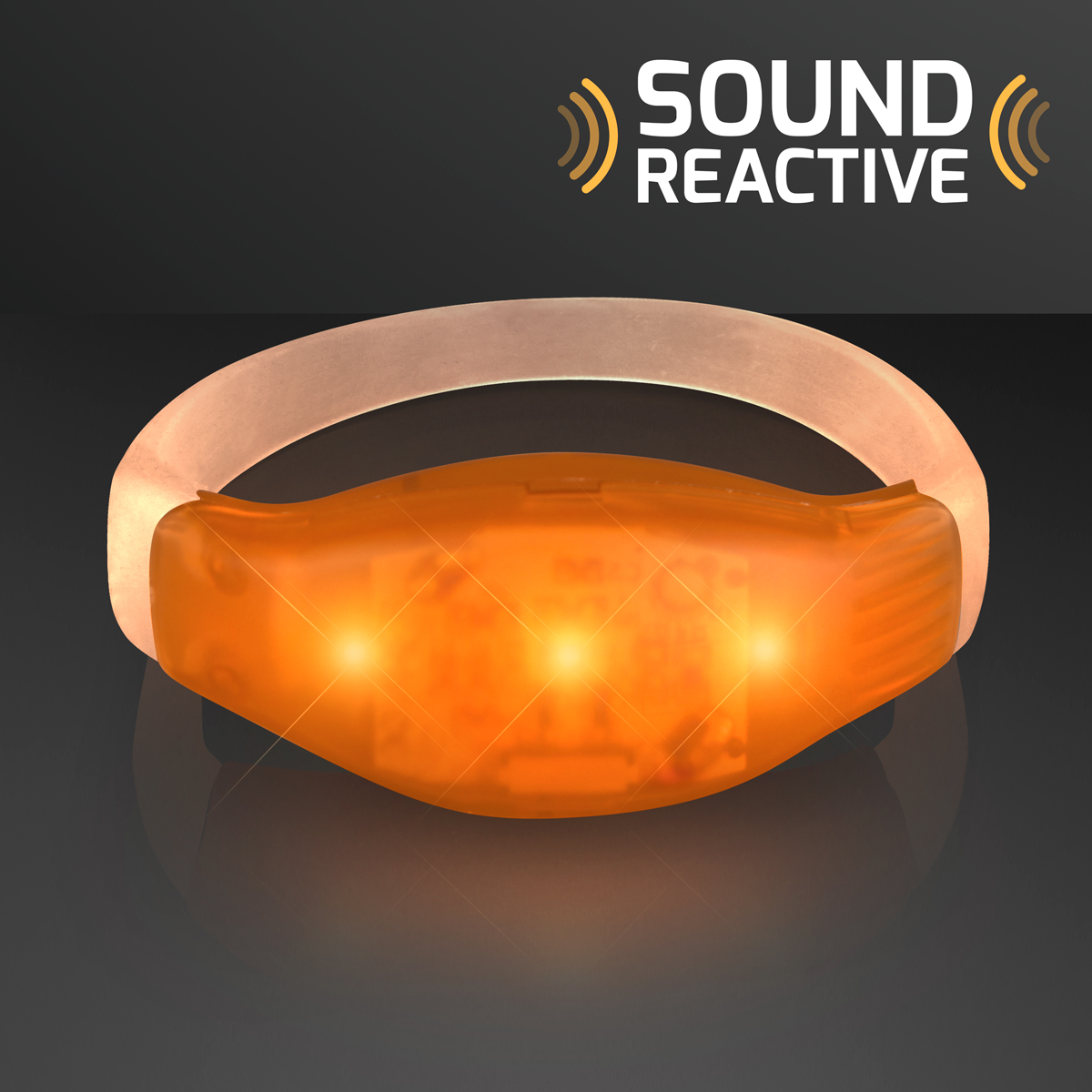 Orange Light Up Sound Activated Bracelet