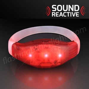 Red Light Up Sound Activated Bracelet