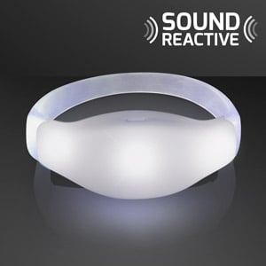 White Light Up Sound Activated Bracelet