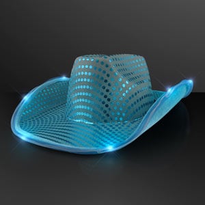 Light Up Turquoise Cowboy Hat