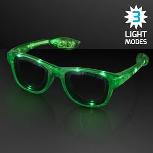 LED Light Up Green Slotted Glasses St Patricks Day Party Favor 