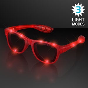 Red LED Light Up Party Sun Glasses
