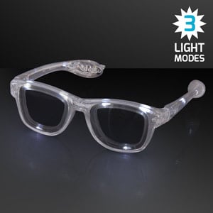 White Light Up LED Party Sunglasses