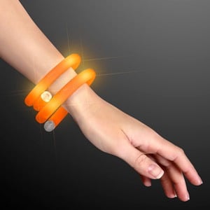 Light Up Orange Flash Tube Bracelets