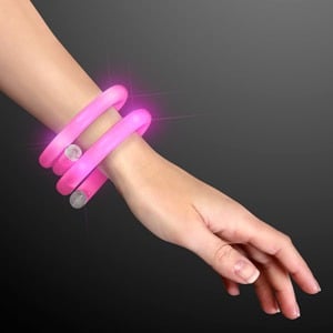 Pink Light Up Tube Wrap Bracelets