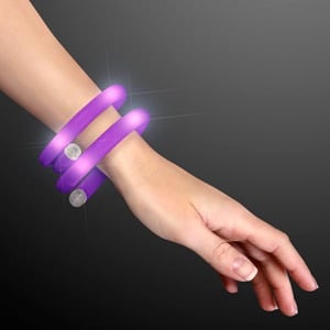Light Up Purple Wrap Tube Bracelets