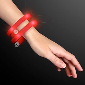 Red Flashing Light Up Wrap-Around Bracelets 