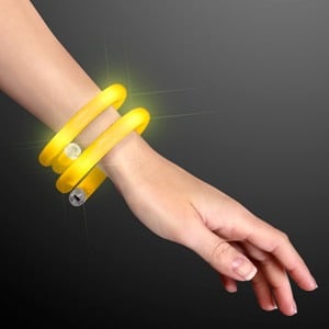 Blinky LED Yellow Tube Bracelets