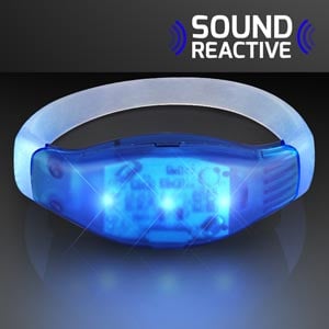 Blue LED Light Up Sound Activated Bracelet