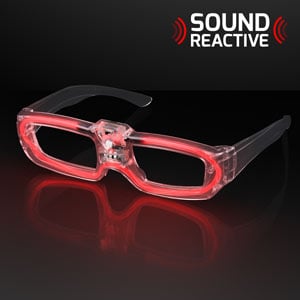 Red Light Up Sound Reactive LED Party Shades