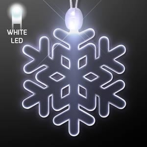 LED Winter White Snowflake Acrylic Necklace
