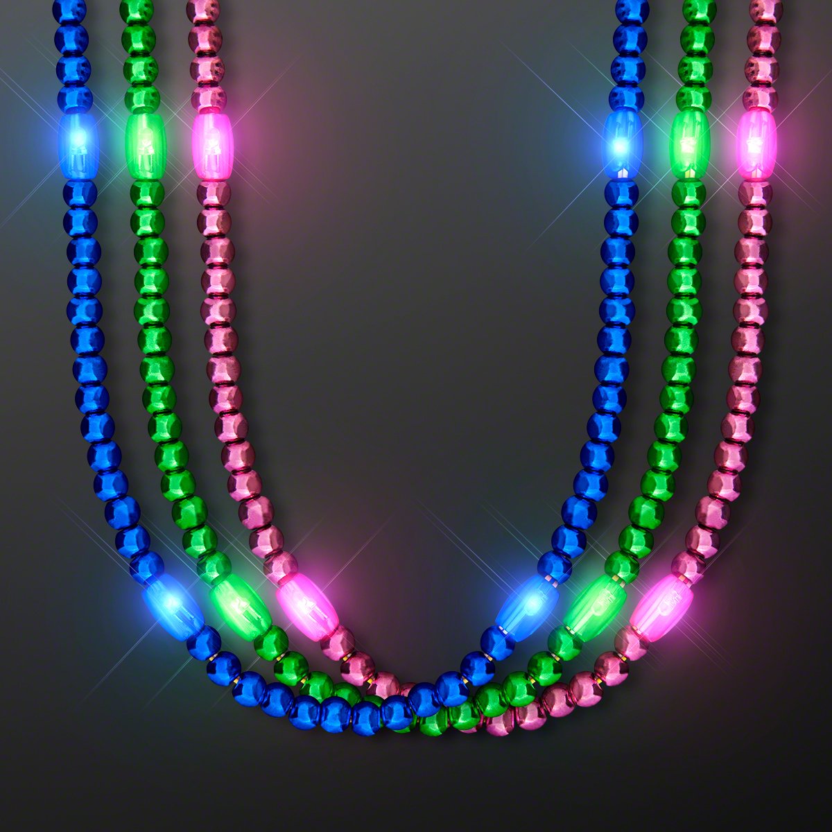 Light Up Assorted-Color LED Bead Necklace