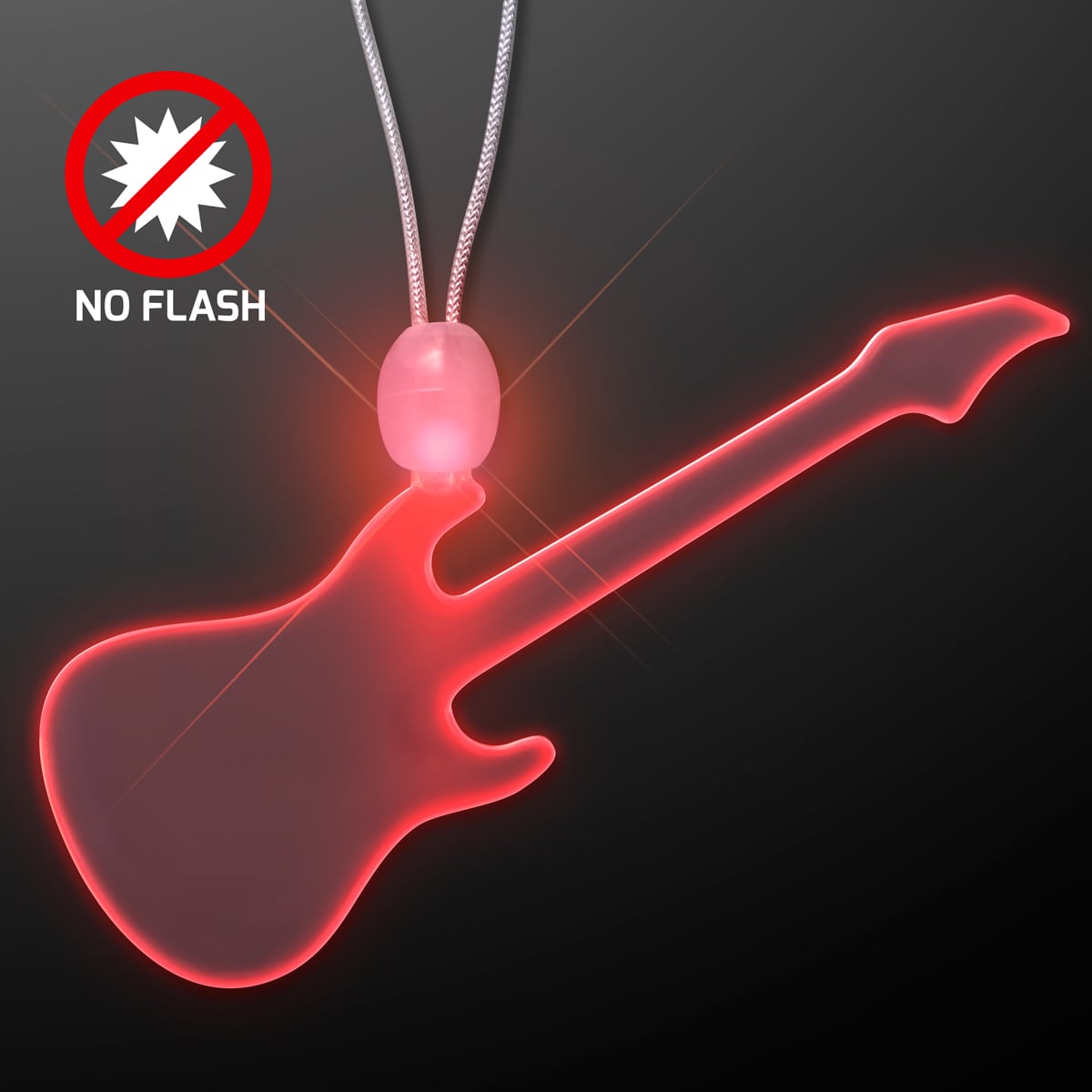 Red LED Light Up Acrylic Glow Guitar Necklace