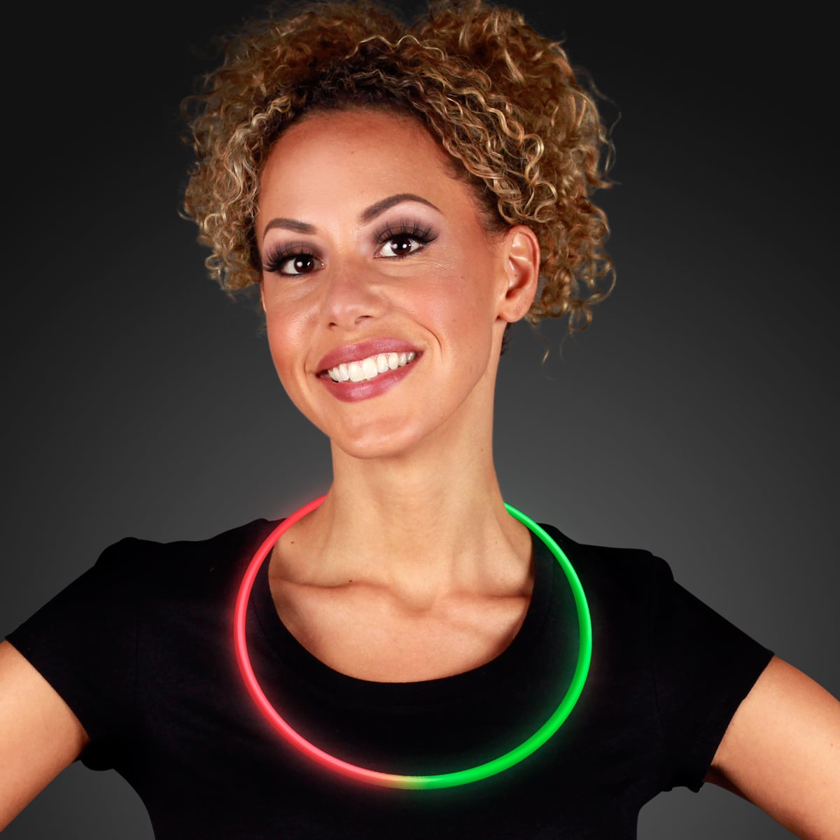 Dual-Color Red Green Glow Necklace