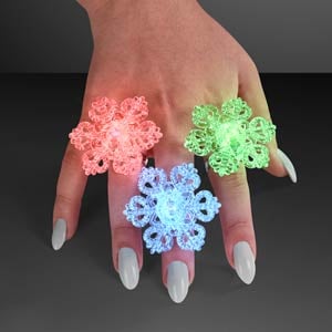 LED Multi-Color Light Up Snowflake Ring
