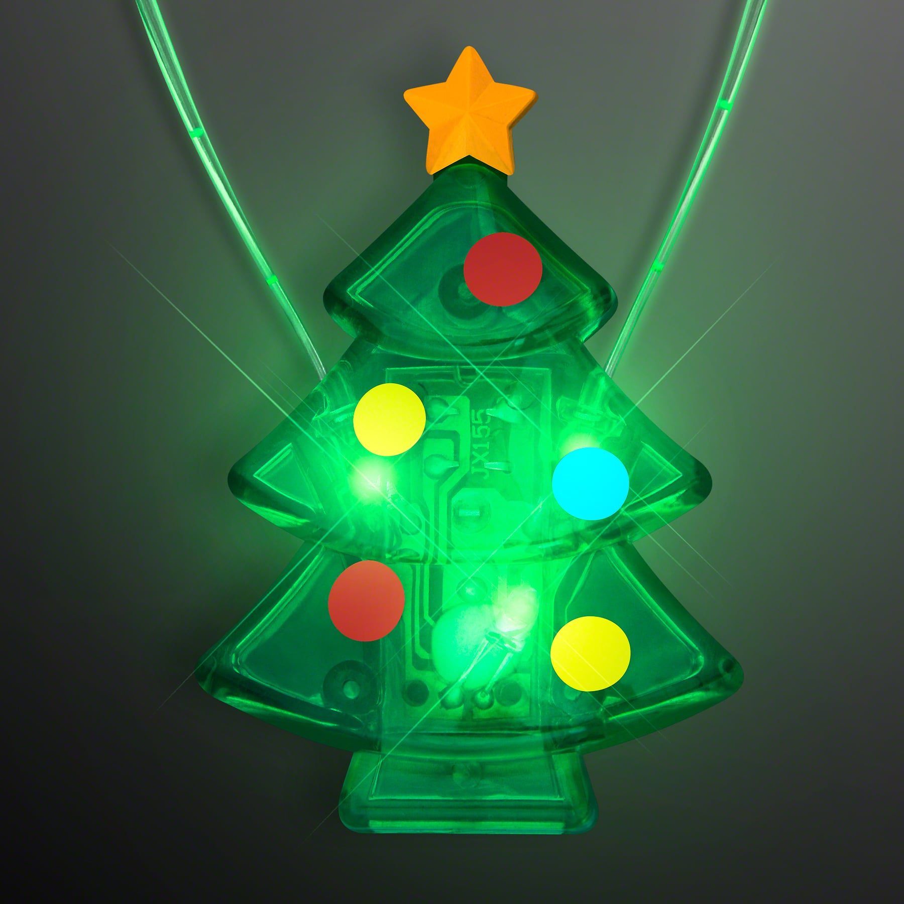 Jade LED Light Up Christmas Tree Necklace