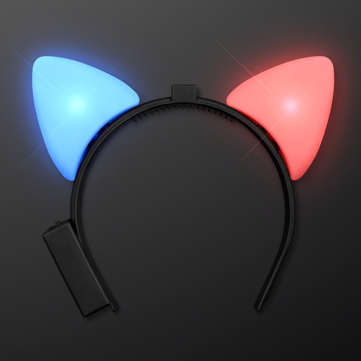Red & Blue Light Up Cat Ears LED Headband
