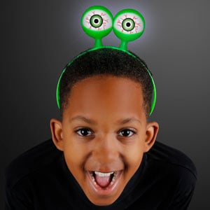 Green Light Up Alien Eyes LED Headband