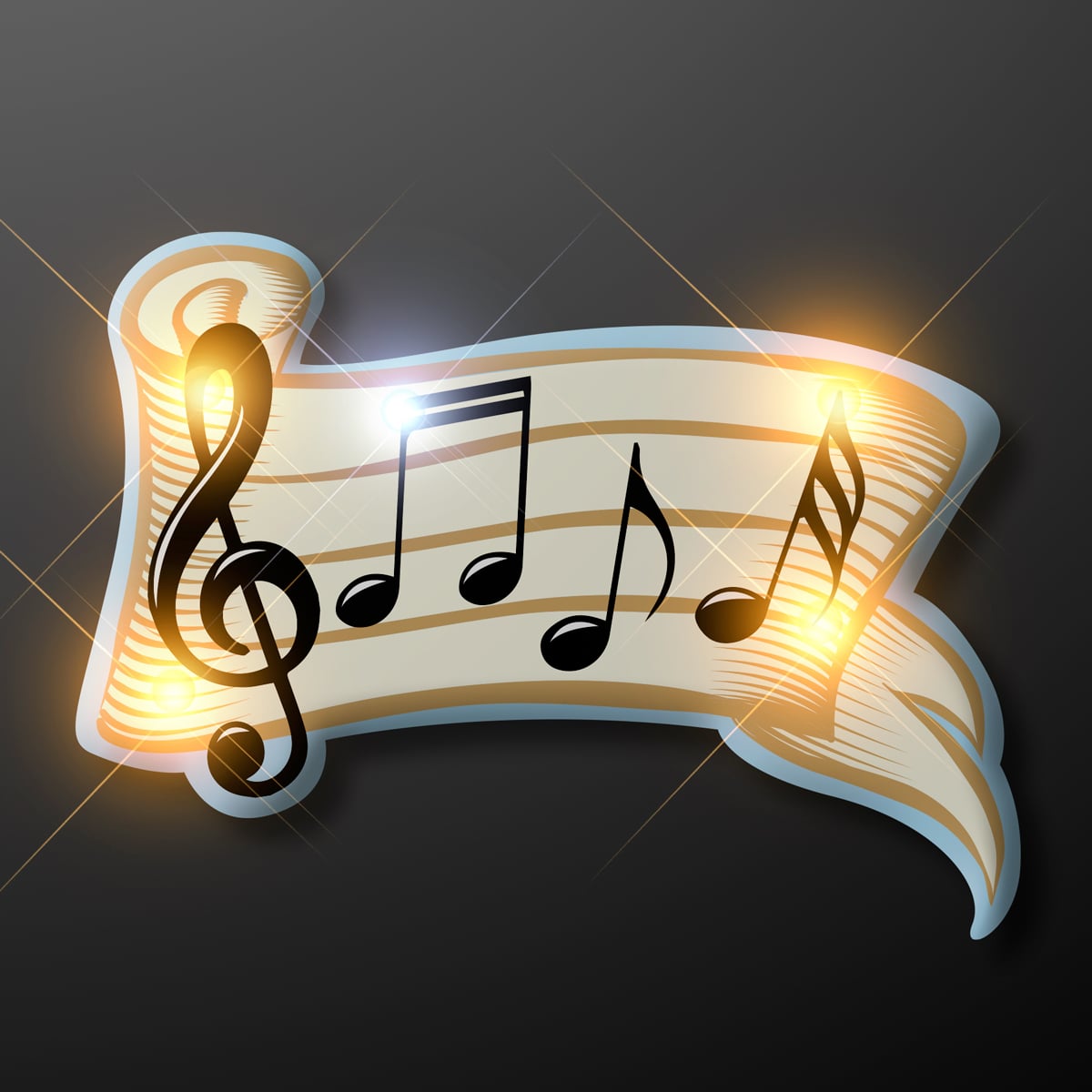 Bar of Musical Notes Light Up Pins