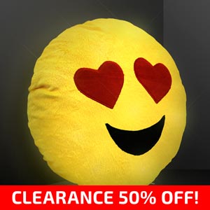 Light Up Heart eyes Emoji Pillow