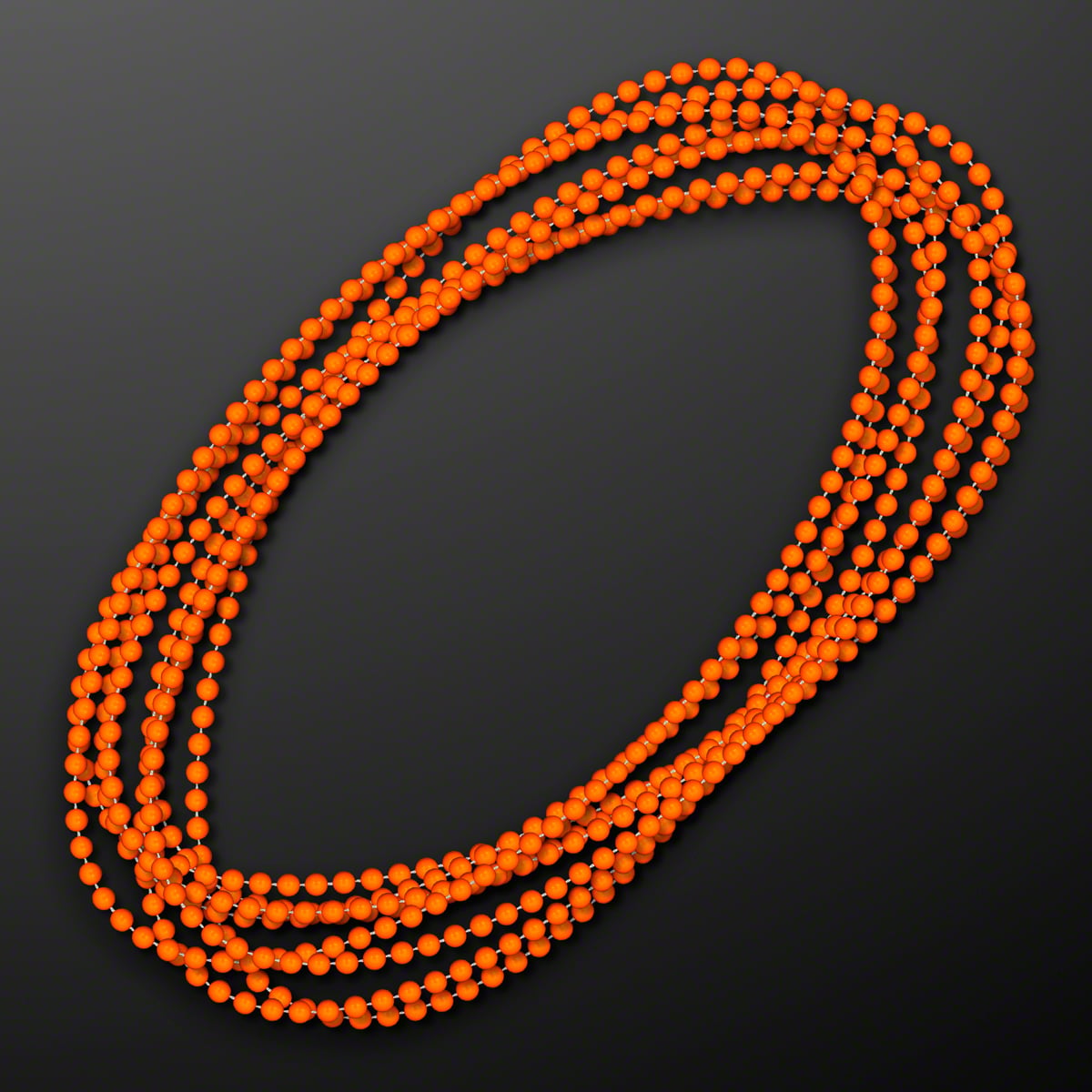 33 Inch Orange Non Light Up Mardi Gras Beads