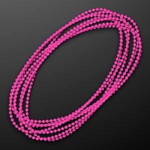 Round Pink Beads 33" (Non-Light Up)