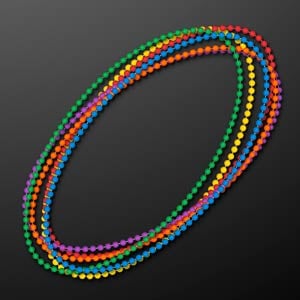 Model displaying the Round Rainbow Assortment Beaded Necklaces