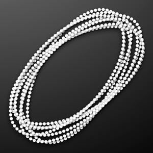 33 Inch White Non Light Up Mardi Gras Beads
