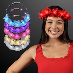 Light Up Flower Crowns 6-Color Rainbow Assortment