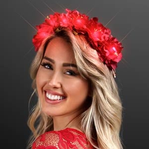 Light Up LED Red Flower Crown