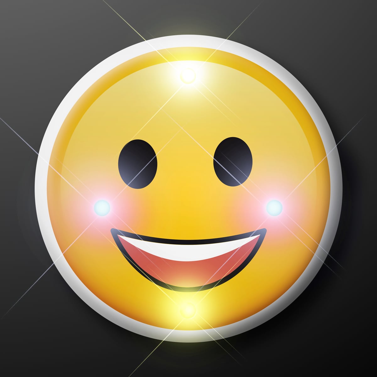 Classic Smile Emoji Face Light Up Pin