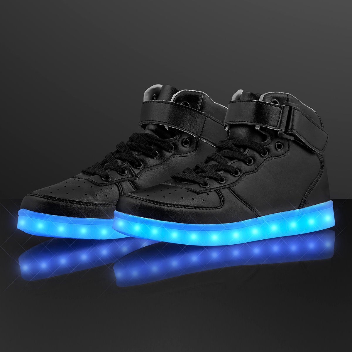 MonkeyJack Unisex Adults LED Light Up Shoes High Top Luminous Casual Sneakers 