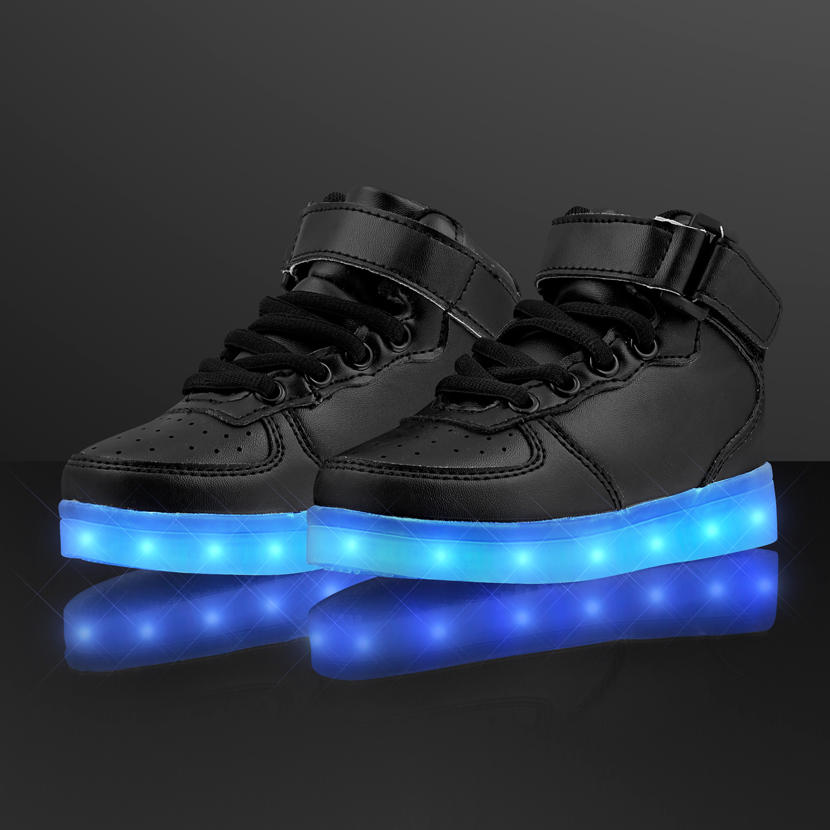 Black Hightop Light Up Shoes - LITTLE KIDS Size 12