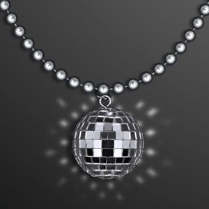 Silver Disco Ball Non Light Up Bread Necklace