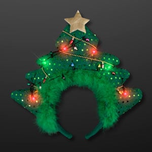 Light Up Sparkling Christmas Tree LED Headband