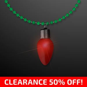 CLEARANCE: Christmas Light Bulb Bead Necklace - All Sales Final!