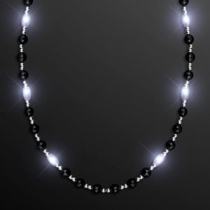 Light Up Black & White LED Bead Necklace