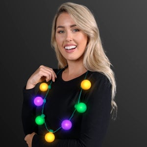 Mardi Gras Light Globes Party Necklace