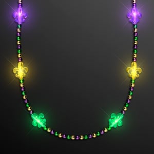 Light UP Fleur de Lis LED Multi-Color Necklace