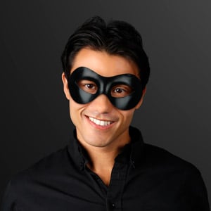 Black Non Light Up Classic Superhero Mask
