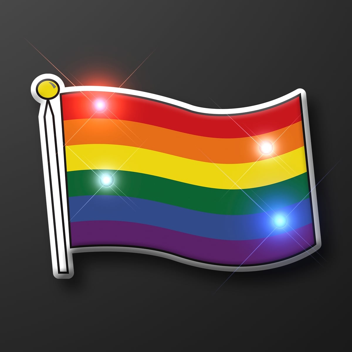 Light Up Rainbow Flag LED Pin
