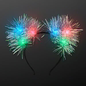 Light Up Tinsel Pom Pom Headband