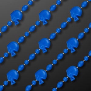 Blue Non-Light Up Football Helmet Bead Necklace